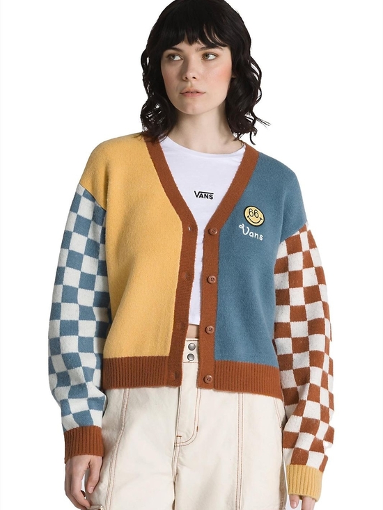 Vans Sweaters - Vans Off The Wall Dusk Downer Checkered Cardigan Sweater Button Woman’s Size S